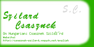 szilard csasznek business card